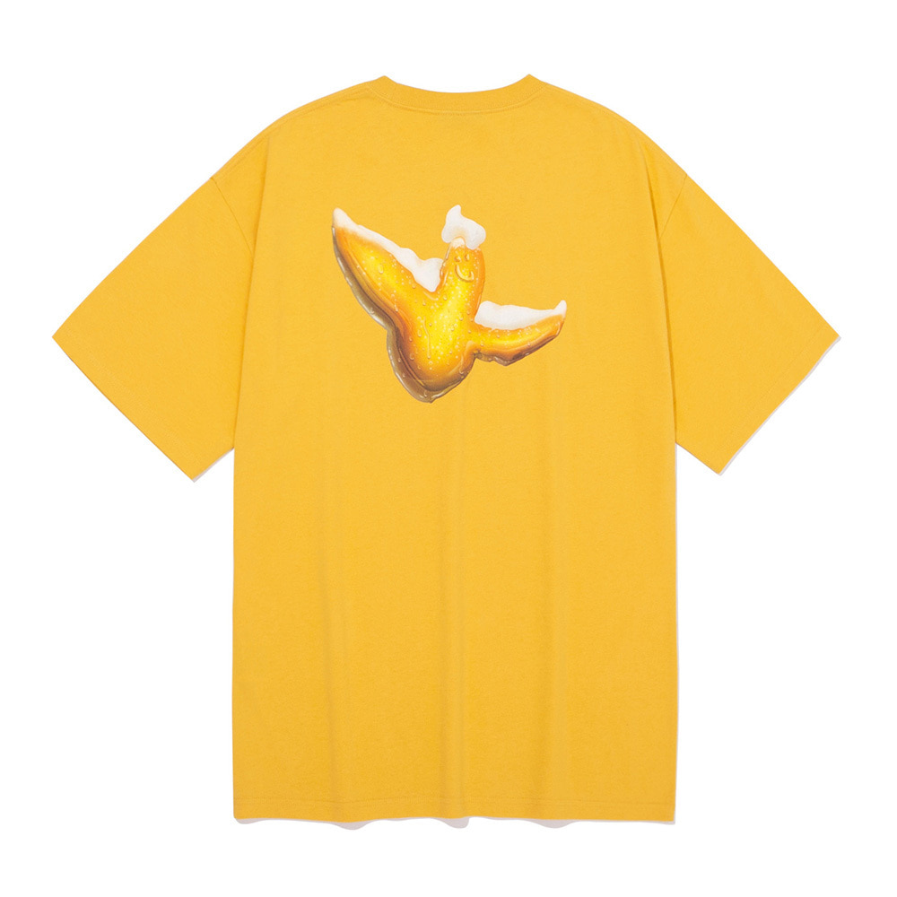 [TERRA X WII] 엔젤 라거 그래픽 반팔 티셔츠 옐로우