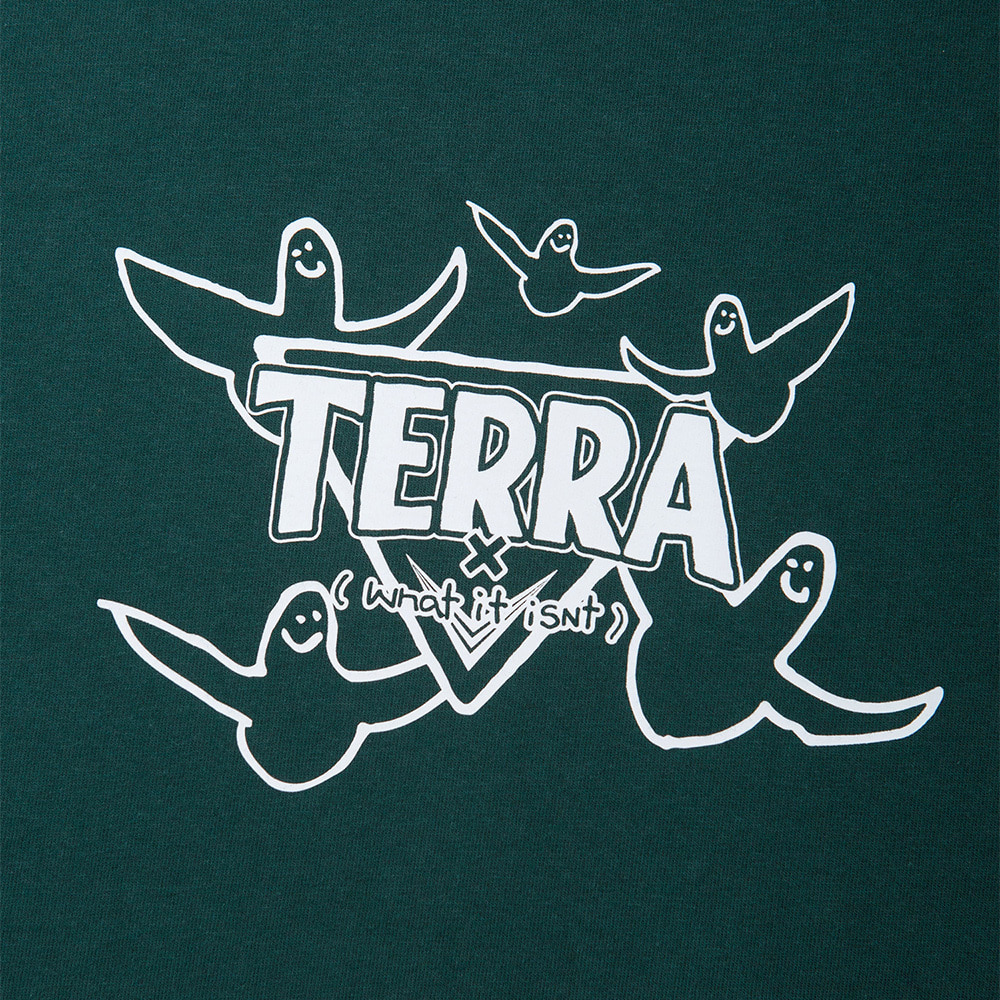 [TERRA X WII] 그래픽 로고 반팔 티셔츠 그린