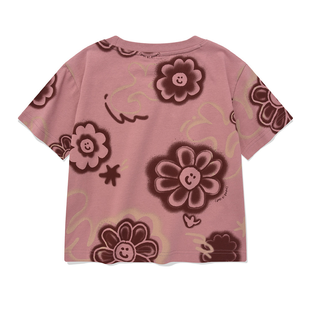WM`S 플로리 그래픽 반팔 티셔츠 핑크
