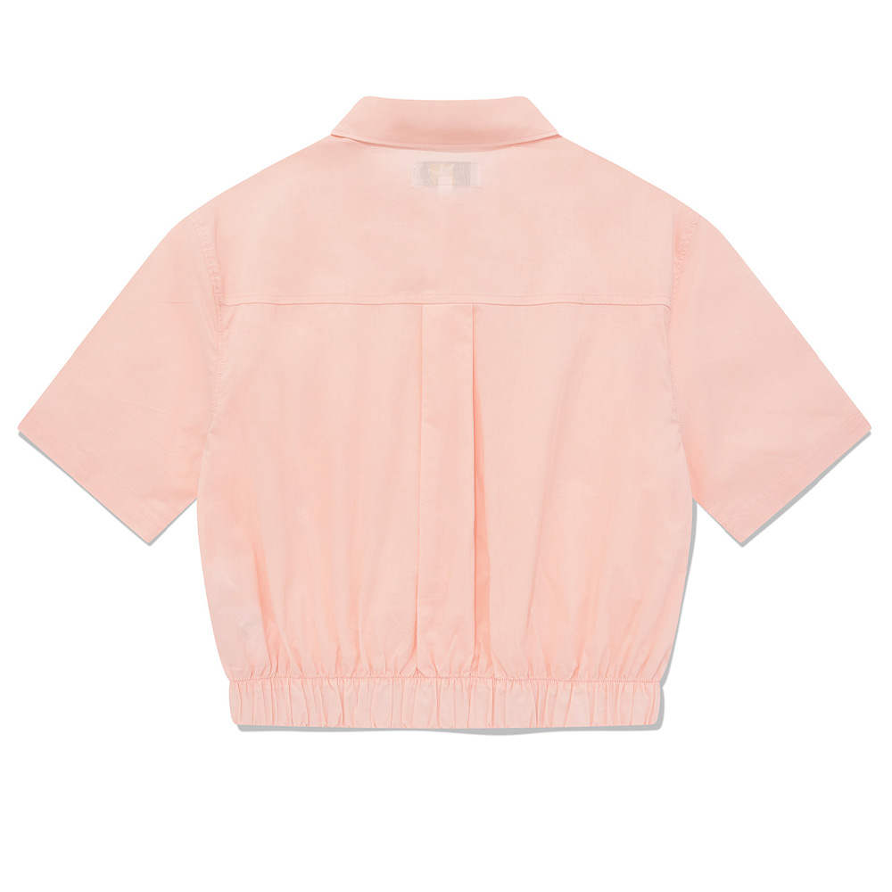 WM`S 플로리 크롭 반팔 셔츠 핑크