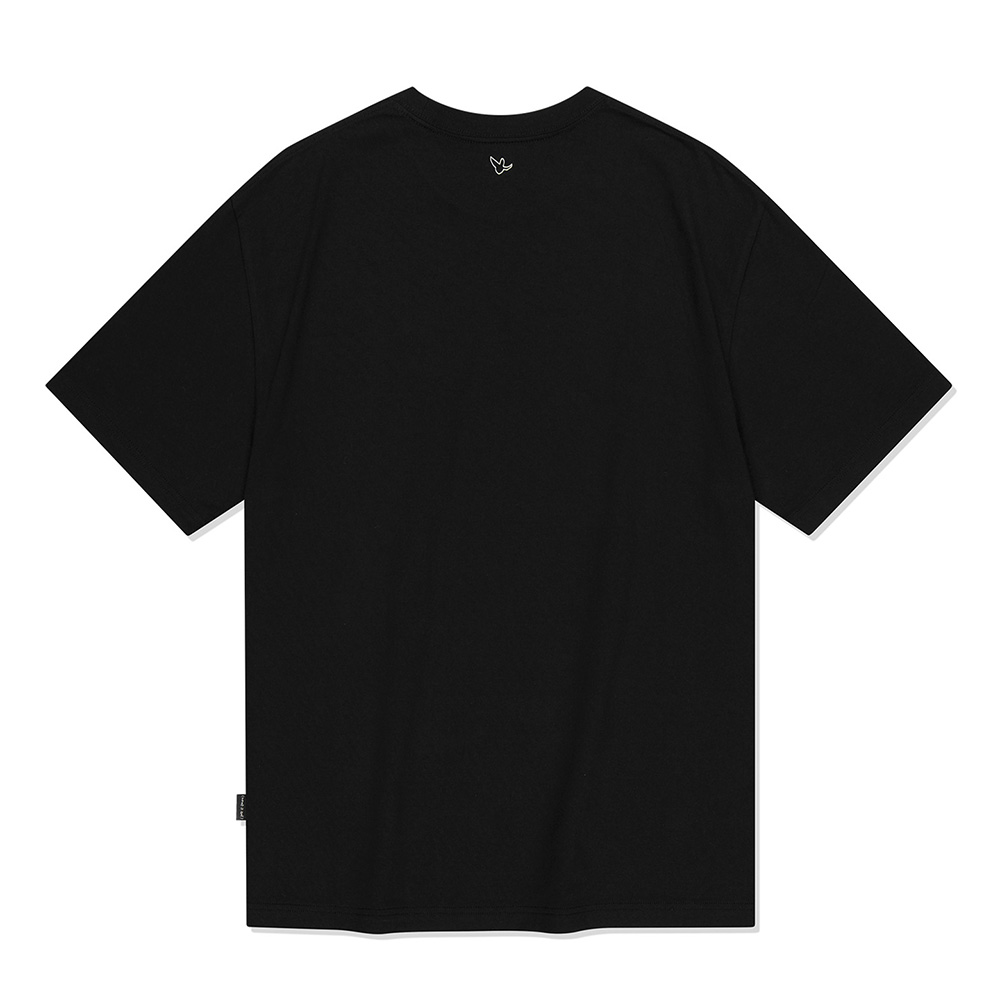 WT 타이포 로고 반팔 티셔츠 블랙