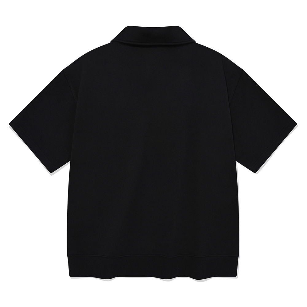 카라 스웻 반팔 티셔츠 블랙