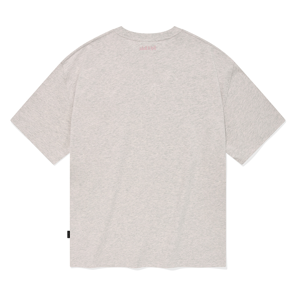 [24SS] 뉴엔젤 와펜 반팔 티셔츠 멜란지 핑크