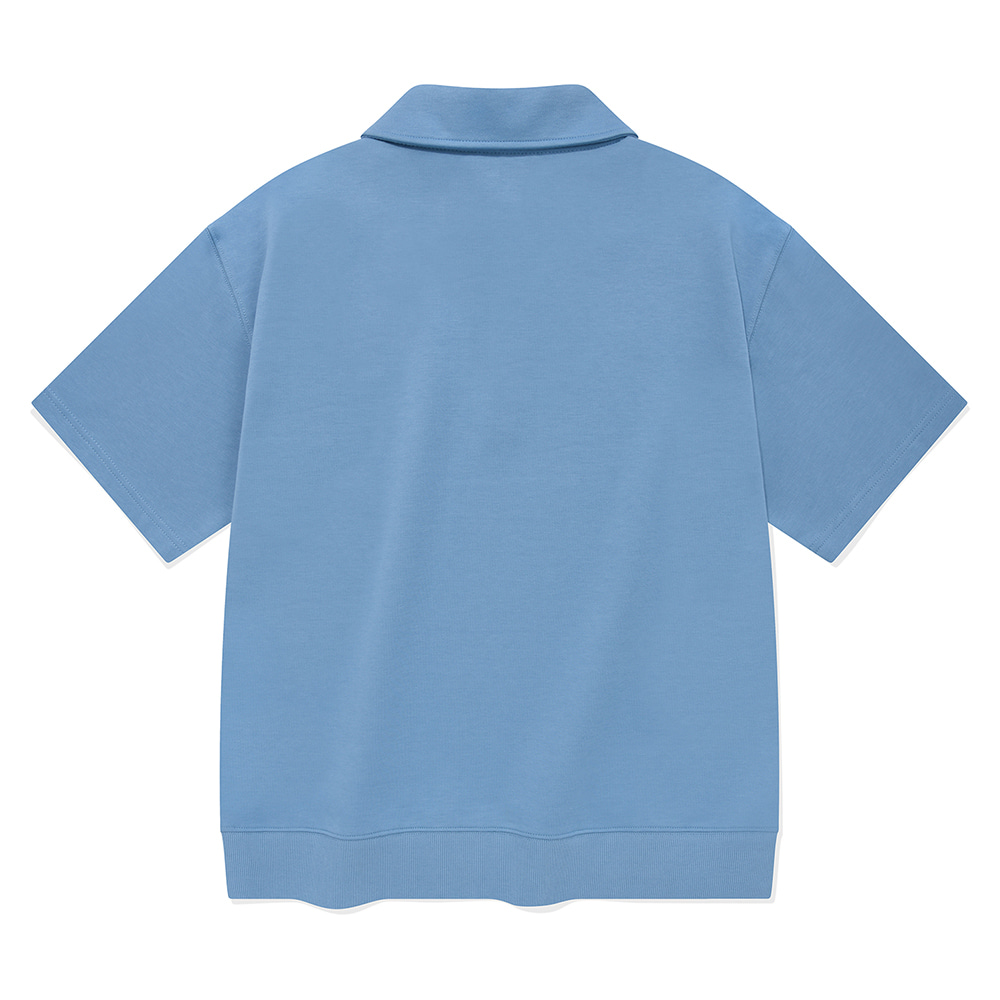 카라 스웻 반팔 티셔츠 스카이 블루